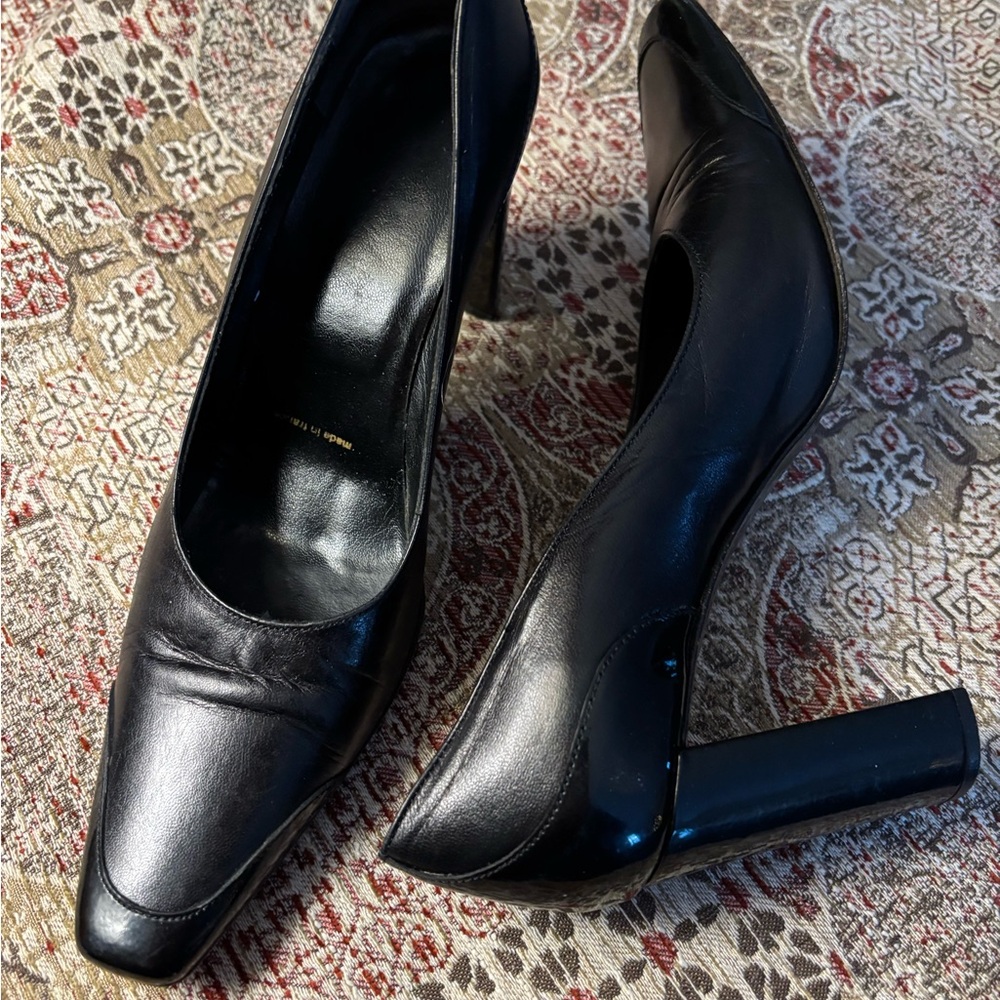 Salvatore Ferragamo Black Leather Heels